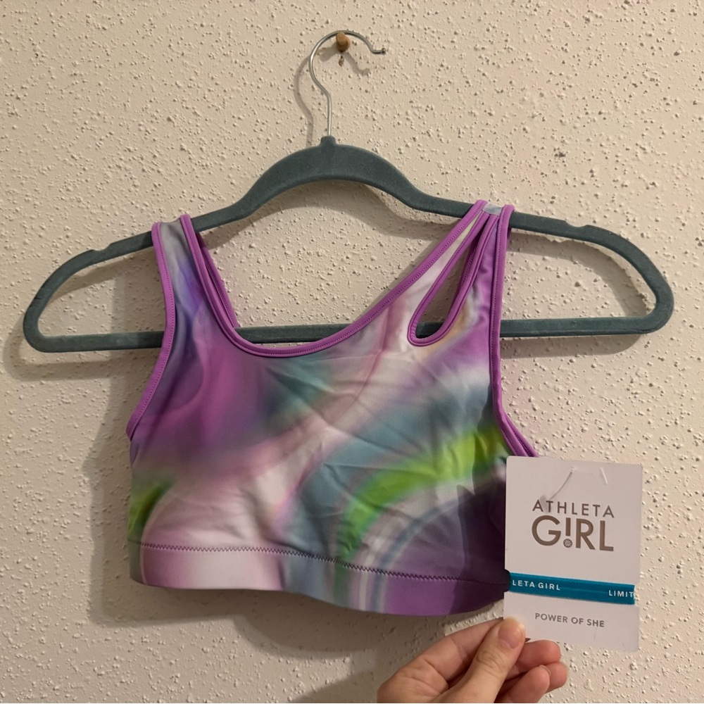 Athleta Girl Cutout Bikini Top - Sea Glass Multicolor - Size L - NWT